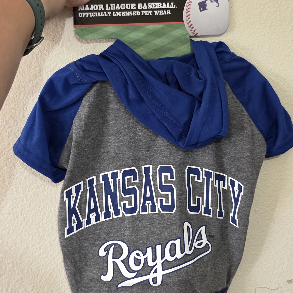 Kansas City Royals Dog Hoodie - Blue and Gray